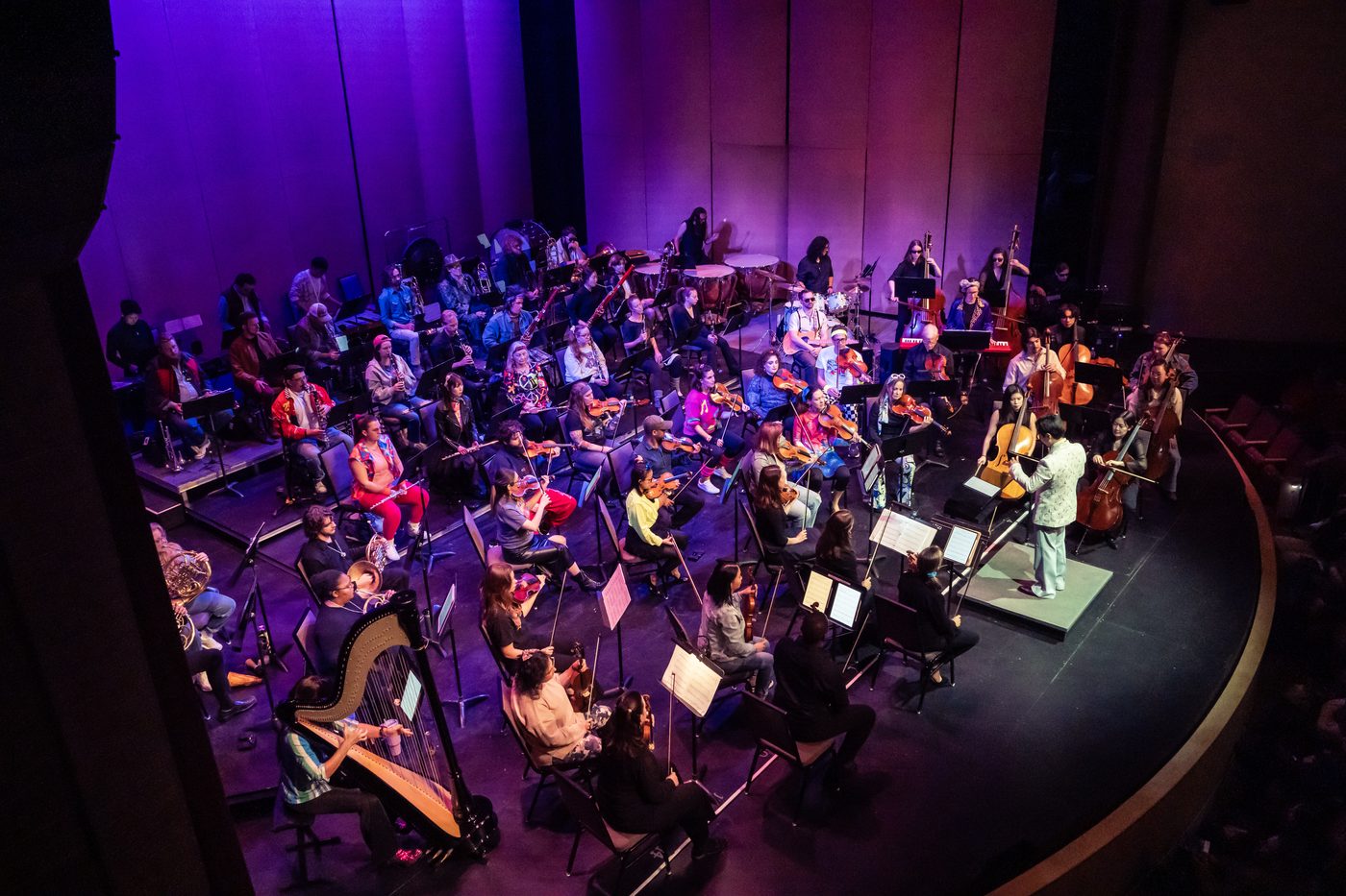 Concert stage with orchestra